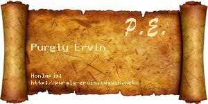 Purgly Ervin névjegykártya